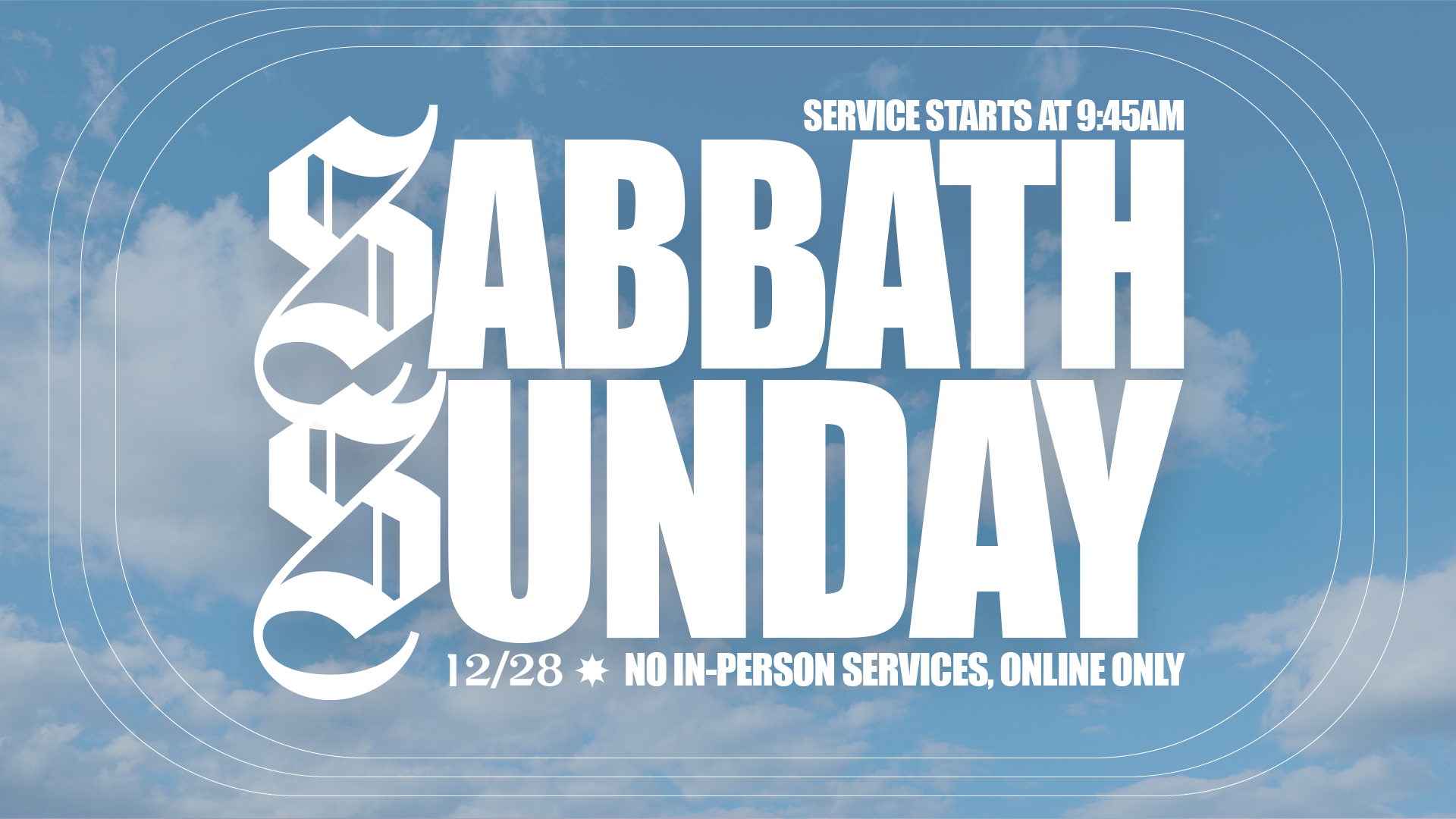 Sabbath Sunday